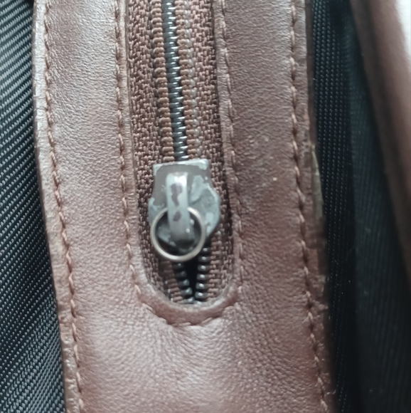 Brighton Black Nylon & Faux Brown Croc Embossed Handbag - Picture 6 of 12